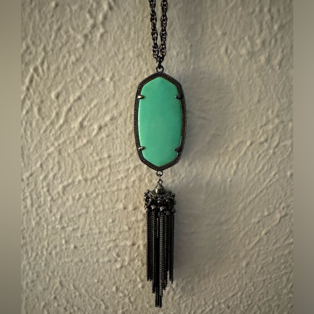 Kendra Scott Necklace- Turquoise Stone/black necklace